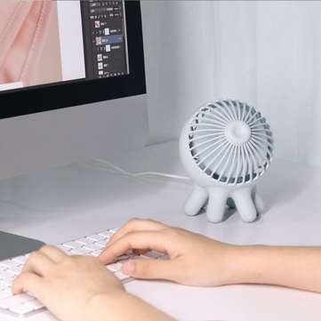 MUID Portable Mini Handheld Fan USB Charging Mute Office Fan Air Cooler (COLOR.: BLUE)