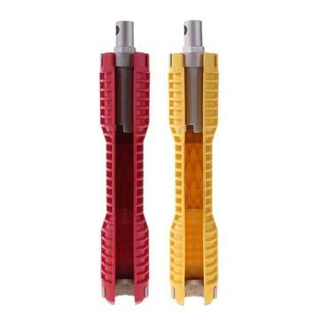 Multi-functional Double Head Sink Faucet Wrench Water Pipe Tubing Socket Wrench (COLOR.: RED)