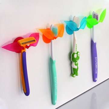 Multifunction Suction Leaf Shape Toothbrush Shaver Sundries Holder (COLOR.: BLUE)
