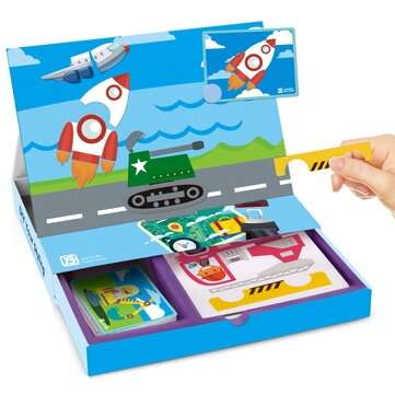 Multiple Car Toys Magnetic Puzzle Box Book Educational Book Kids Learning Gift