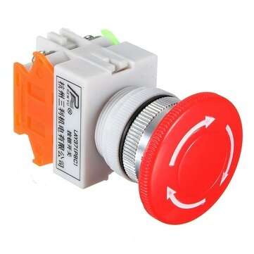 N/O N/C Emergency Stop Switch Push Button Mushroom 4 Screw Terminals