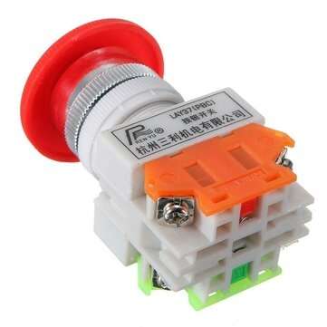 N/O N/C Emergency Stop Switch Push Button Mushroom 4 Screw Terminals