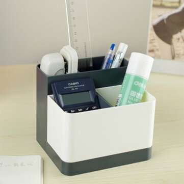 NC Stationery Storage Box Detachable Stationery Storage Box Desktop Office Organiz... (COLOR.: GREY)