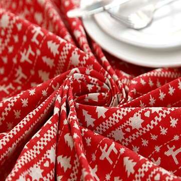 New Cartoon Tablecloth Christmas Tree Deer Coffee Table Cloth... (COLOR.: RED | SIZE 3: 90*90)