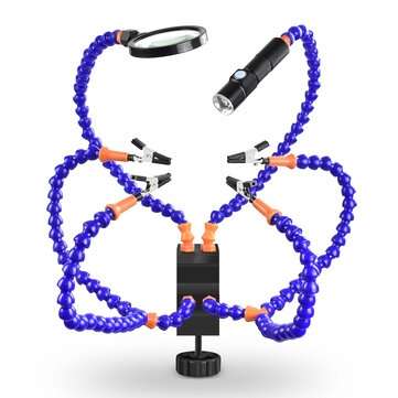 NEWACALOX Soldering Holder Table Clamp Soldering Third Hand with 3X Magnifier Welding ... (TYPE: .A)
