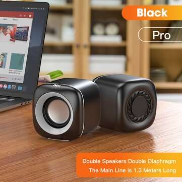 Niye Wire Control Multimedia USB Audio MINI Speaker Bass Sound Box S... (TYPE: UPGRADEDVERSIONBLACK)