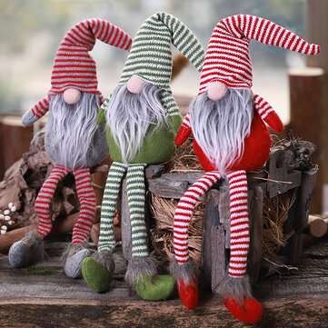 Non-Woven Hat With Long Legs Handmade Gnome Santa Christmas Figuri... (COLOR.: RED | STYLE: WITHLEG)