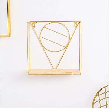 Nordic Geometery Iron Wall Hanging Storage Shelf Rack Home Decorations