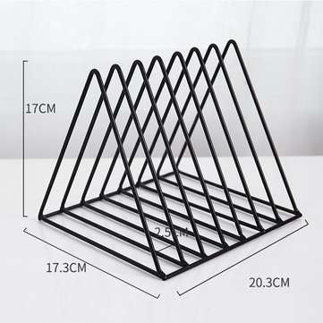 Nordic Triangle Simple Wrought Iron Home Decor Desktop Books F... (COLOR.: BLACK | SHAPE2: TRIANGLE)
