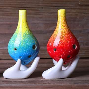Ocarina Bracket Hand Shape White Ceramics Handle Elegant Decoration Bracket 6 Hole 12 Hole Ocarina S
