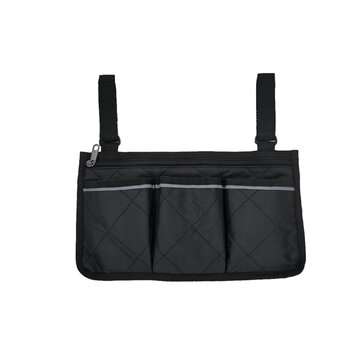 Office Chair Storage Bag Poly Chiffon Wheelchair Side Hanging Bag (COLOR.: BLACK)