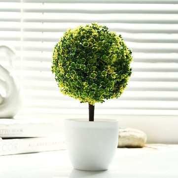 Office Decorative Trees Potted Plant Potted Pot Decorative Decoration (COLOR.: GREEN)