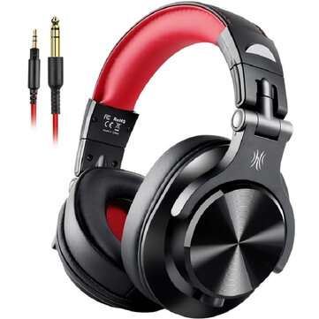 Oneodio A71 Wired Headphones HIFI Stereo 40MM Dynamic 3.5mm/6.35mm Head-Mounte... (COLOR: BLACK&RED)
