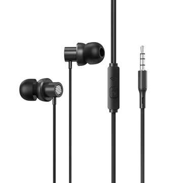 Original Lenovo Thinkplus TW13 Stereo Bass 3.5mm In-Ear Wired Earphone Sport Head... (COLOR.: BLACK)
