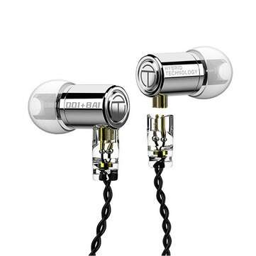 Original TRN M10 1DD+1BA Dynamic Driver In Ear Earphone Metal HiFi ... (TYPE: WITHMIC | COLOR: GREY)