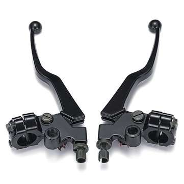 Pair Black Aluminum Motorcycle Brake & Clutch Lever For Honda CG 125 Cable Front Brake