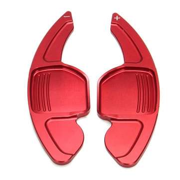 Pair Aluminum Paddle Shift Shifter Extension Sheet Black/Red/Silver for Audi A3 4 A... (COLOR.: RED)