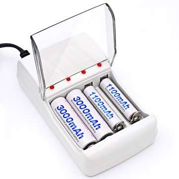 Palo C707 4 Slots LED Indicator Smart Charger for AA / AAA NiCd NiMh Rechargeab... (ADAPTOR: EUPLUG)