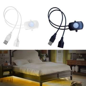 PIR Infrared Motion Sensor Detector USB LED Light Strip Switch for Corridor Close... (COLOR.: BLACK)