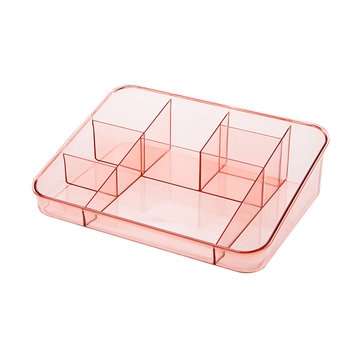 Plastic Makeup Organizer Desktop Cosmetic Holder Display Case Storage Box (COLOR.: LIGHTPINK)