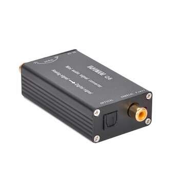 PJ.MIAOLAI Q6 RCA analog Signal Converter Digital Fiber Coaxial Output Mini Portabl... (ADAPTOR: US)