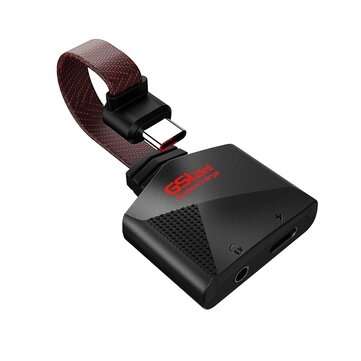 PLEXTONE GS1 2 in 1 Sound Card 27W USB-C to 3.5mm Headphone Charger Adapter USB C ... (COLOR: BLACK)