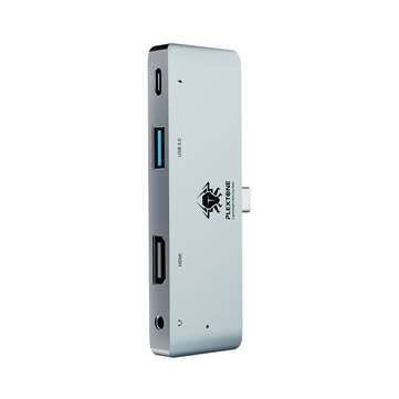 Plextone GS1 4 in 1 USB C Hub Adapter with 1*HDMI / 1*USB3.0 / 1*PD Charging / 1*... (COLOR: SILVER)