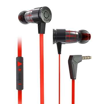 Plextone G25 Gaming Earphone 3.5mm Jack Heavy Bass Headphone with Mic for Phone Com... (COLOR.: RED)