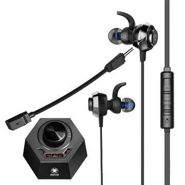 PLEXTONE G50 3.5mm Wired Control Earphone Game DSP Sound Processor HiFi Vibration... (COLOR.: BLACK)