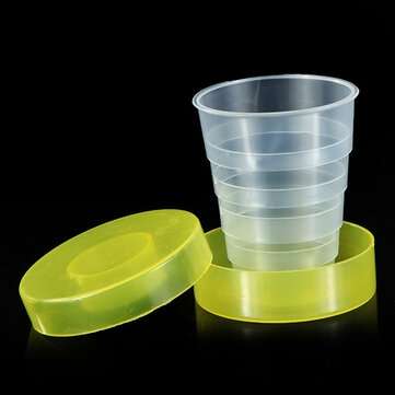 Plastic Outdoor Folding Water Cup Camping Hiking Folding Drinking Cup (COLOR.: YELLOW)