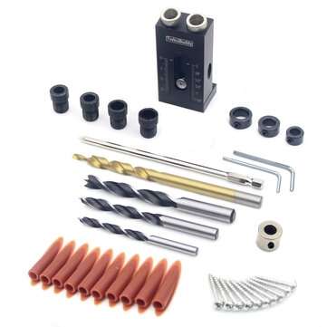 Pocket Hole Jig Woodworking Self Clamp System Drill Guide with Pocket Hole Drill Bit Sc... (TYPE: B)