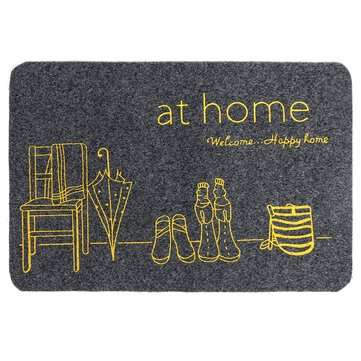 Polyester Floor Mat TPR Base Good Water Absorption Anti-Sli... (SIZE: 40*120CM | COLOR.: YELLOWGREY)
