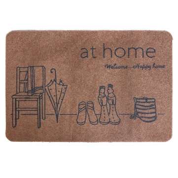 Polyester Floor Mat TPR Base Good Water Absorption Anti-Slid Mat... (SIZE: 40*60CM | COLOR.: COFFEE)