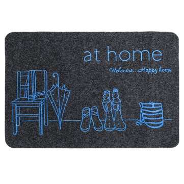 Polyester Floor Mat TPR Base Good Water Absorption Anti-Slid ... (SIZE: 40*120CM | COLOR.: BLUEGREY)