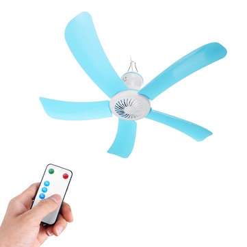 Portable 5 Blades Mini Ceiling Fan W/ Remote Control Hanging Summer Coo... (TYPE: WITHREMOTECONTROL)