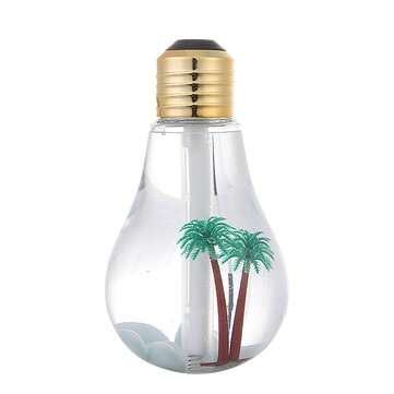 Portable LED Bulb Shape Humidifier 7 Color LED Night Light Air Humidifier USB Char... (COLOR1: GOLD)