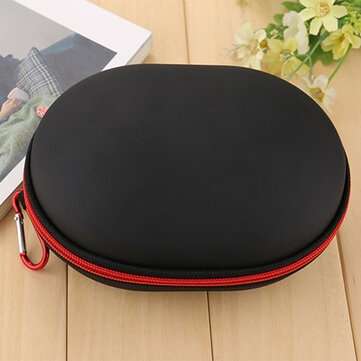 Portable Protective EVA Leather Earphone Storage Bag Waterproof Zipper Case for B... (COLOR.: BLACK)