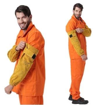 Professional Welding Sleeve, 48cm 19 "Split Cowhide Sleeve and en11611 Weldi... (COLOR.: GOLDYELLOW)