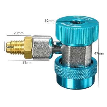 R134a AC Quick Connector Adapter Coupler with Low High HVAC (COLOR.: BLUE)