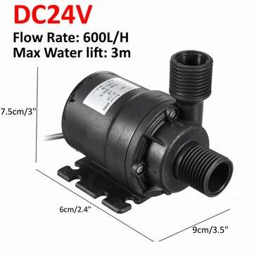 Quiet DC 12/24V 600L/H 800L/H Lift 5M Water Pump Brushless Motor Water Circulation Wate... (TYPE: D)