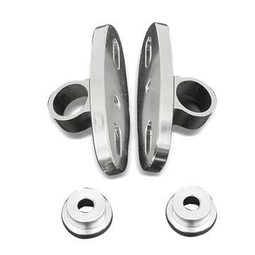 Rear View Mirror Fairing Adapter Holder Mount Motorcycle Universal Pair (COLOR.: SILVER)