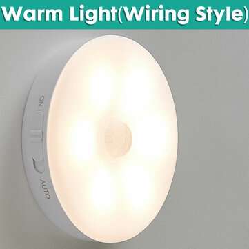Rechargeable Cordless PIR Motion Sensor LED Night Light Lam... (LIGHT COLOR: WARMLIGHT(WIRINGSTYLE))