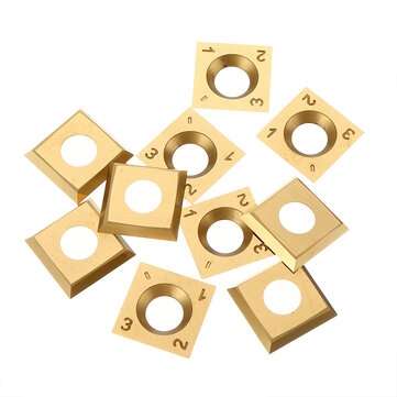 RED ARROW 10PCS 14mm Square Wood Carbide Inserts Titanium Plating Replacement for Wood Turning Tool