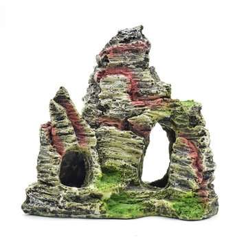 Resin Aquarium Ornament Rockery Hiding Mountain Cave Landscape Fish Tank Decoration (TYPE: 4GATEN)