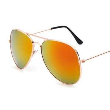 Retro Aviator Pilot Glasses Sunglasses Reflective Color Film (TYPE: K10)
