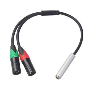 REXLIS TC031KY04-03 Audio Cable 6.35mm Female to Dual XLR Male Audio Conversion Li... (LENGTH: 0.3M)