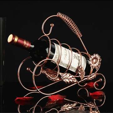 Retro Wine Champange Bottle Rack Holder Wine Accessaries Home Decoration (COLOR.: ROSEGOLD)