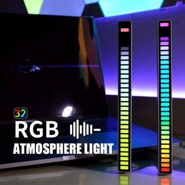 RGB USB Energy Saving Lamp Voice-activated Pickup Rhythm Light Car Ambient Lamp M... (COLOR: SILVER)