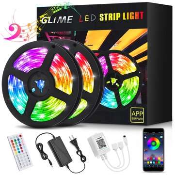 RGB Led Strip Lights GLIME 10m Led Strips with App Controlled & Music Sync 5050 Fle... (LENGTH: 10M)