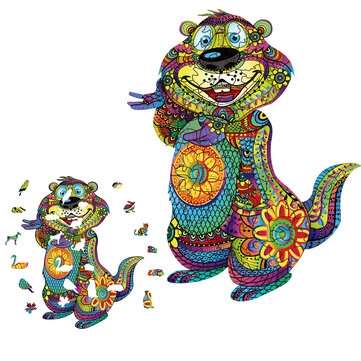 S/M/L DIY Wooden Puzzle Cartoon Unique Shape Pieces Puzzle Gift Educational Game Buildi... (SIZE: L)